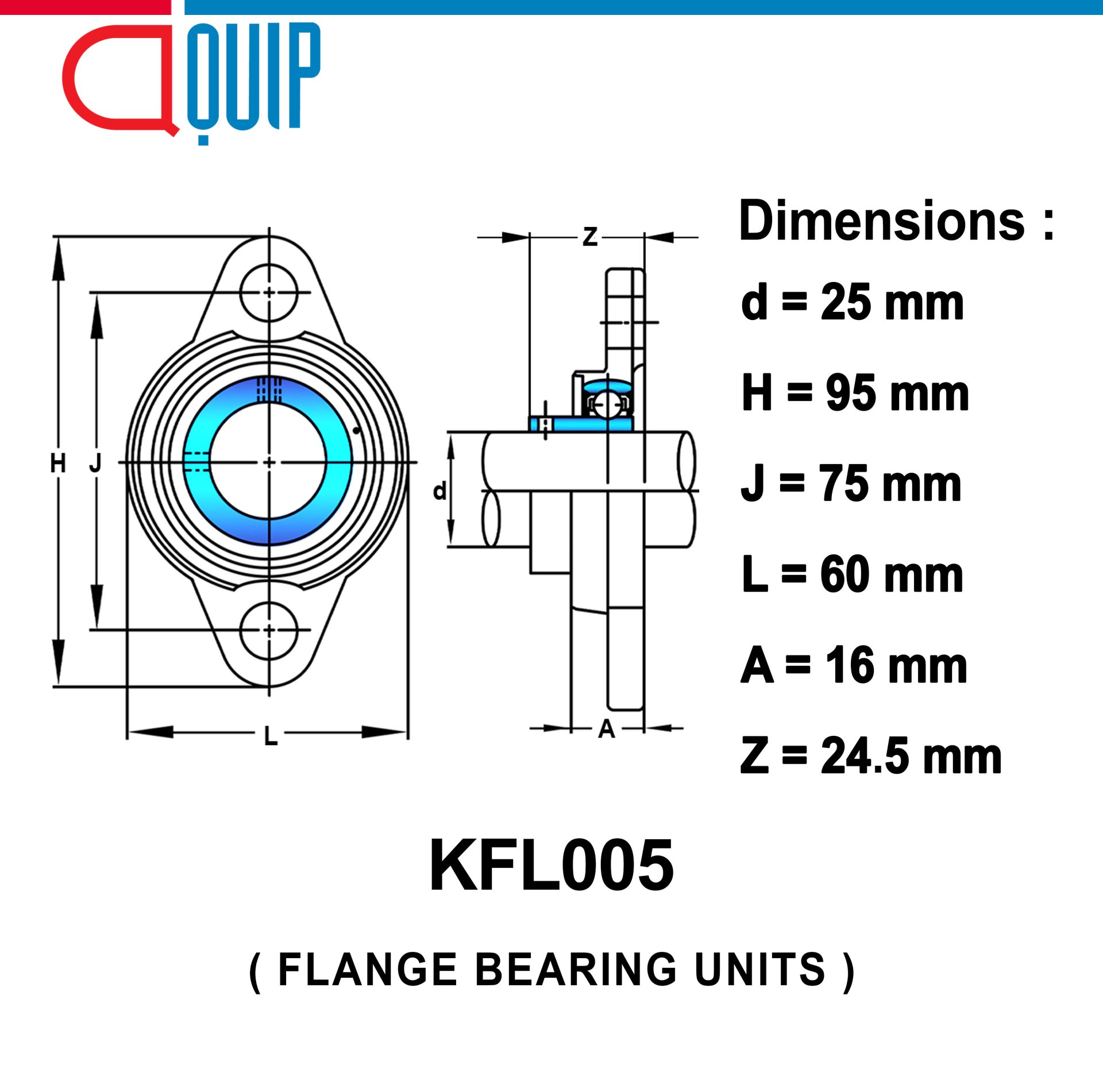 KFL005 ตลับลูกปืนตุ๊กตา ขนาดเล็ก (FLANGE BEARING UNITS) สำหรับเพลาขนาด ...