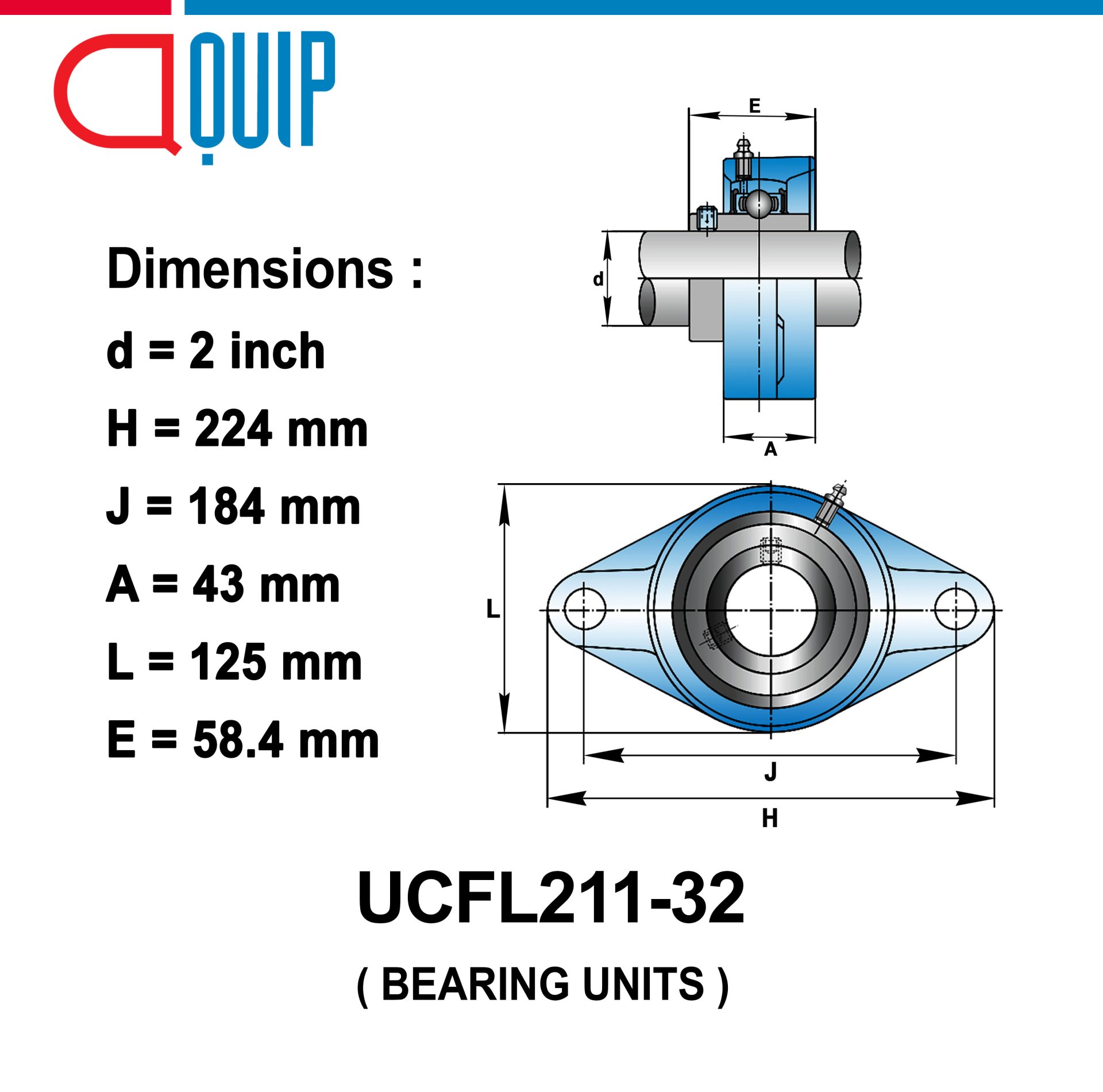 Uc211 UCFL211-32 ตลับลูกปืนตุ๊กตา สำหรับงานอุตสาหกรรมทั่วไป Bearing Units ...