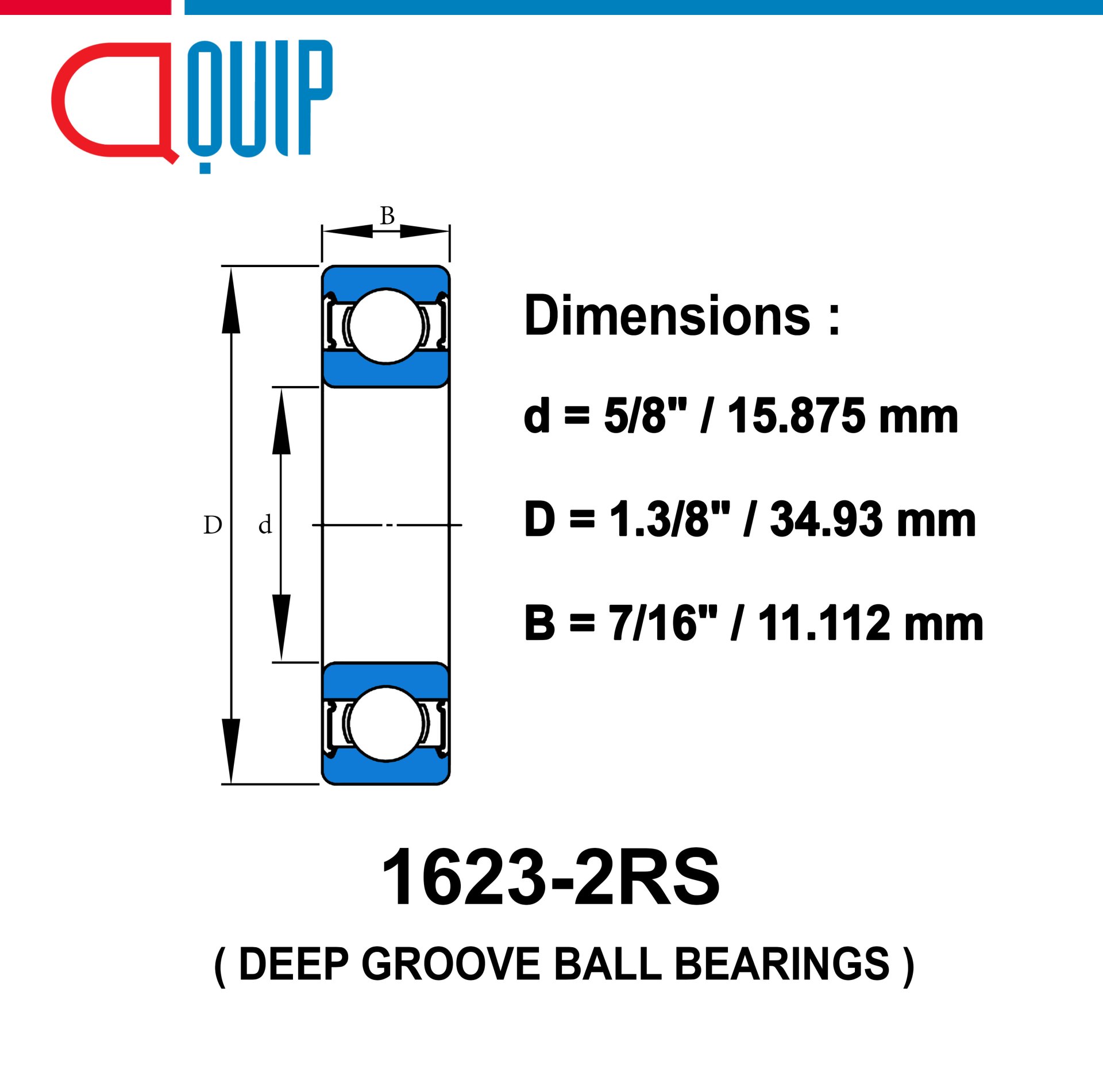 1623 2RS Deep Groove Ball Bearings Seal Type 1623-2rs-deep-groove-ball-bearings-seal-type