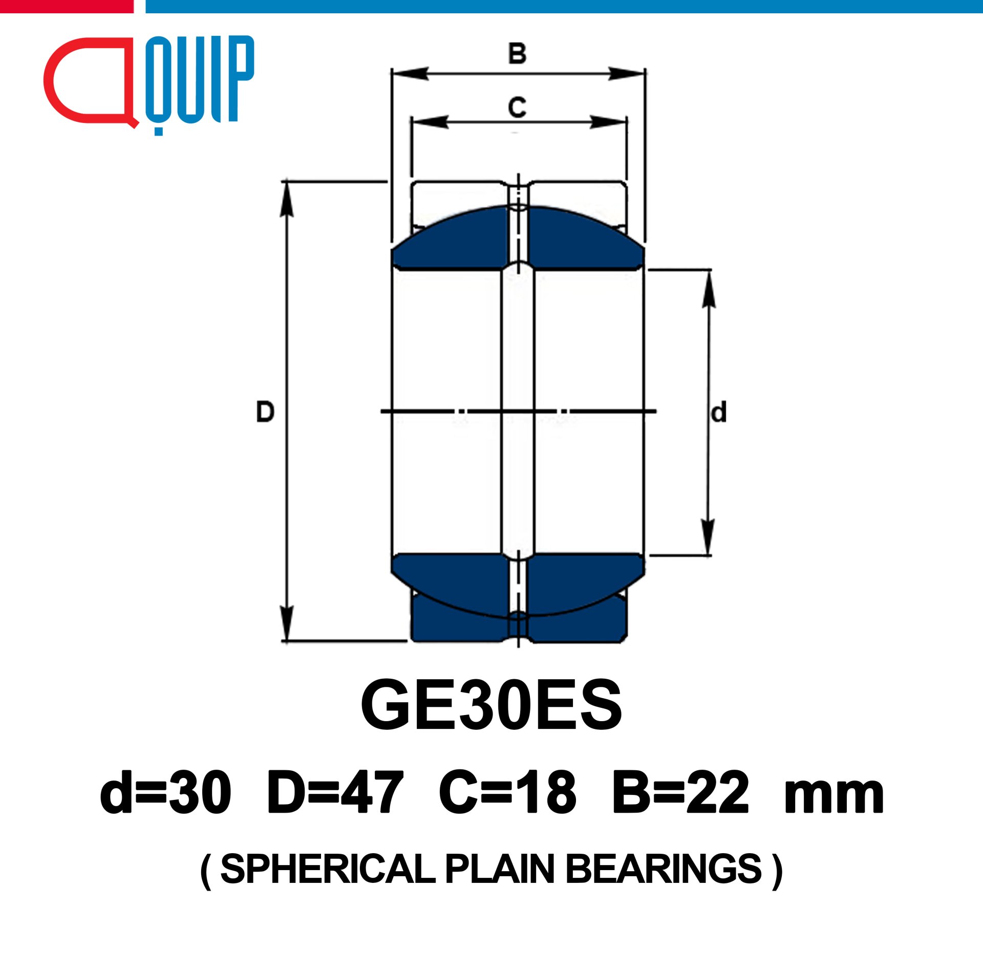 Ge3f8 GE30ES SBC SPHERICAL PLAIN BEARINGS ตลับลูกปืนตาเหลือก - aquipthai
