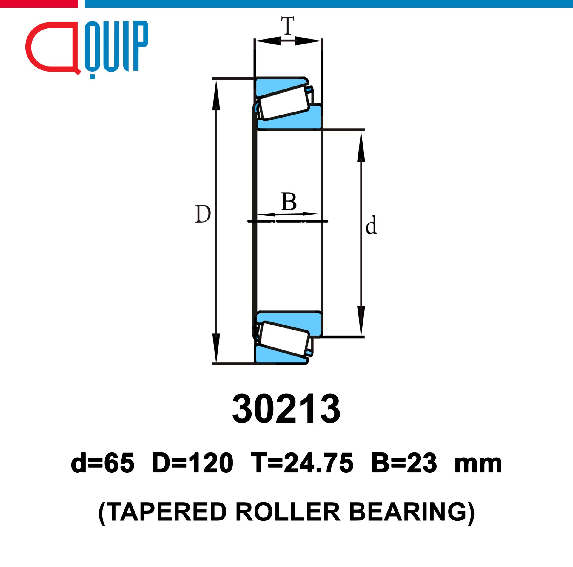 30213JR KOYO TAPERED ROLLER BEARINGS ขนาด 65x120x24.75 mm.