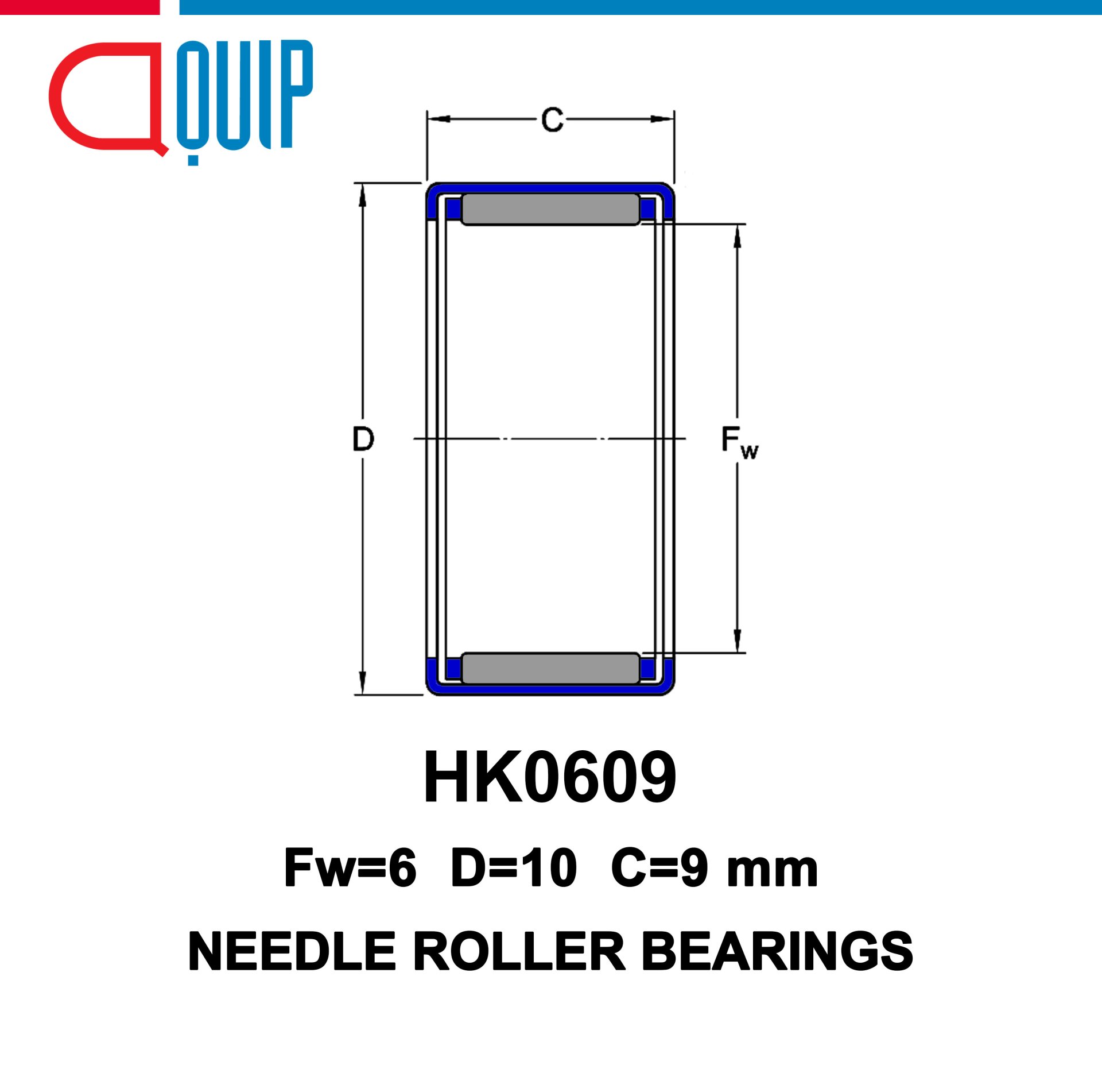 HK0609 Needle Roller Bearing - Bearings Online HK0609 Needle Roller Bearing - Bearings Online