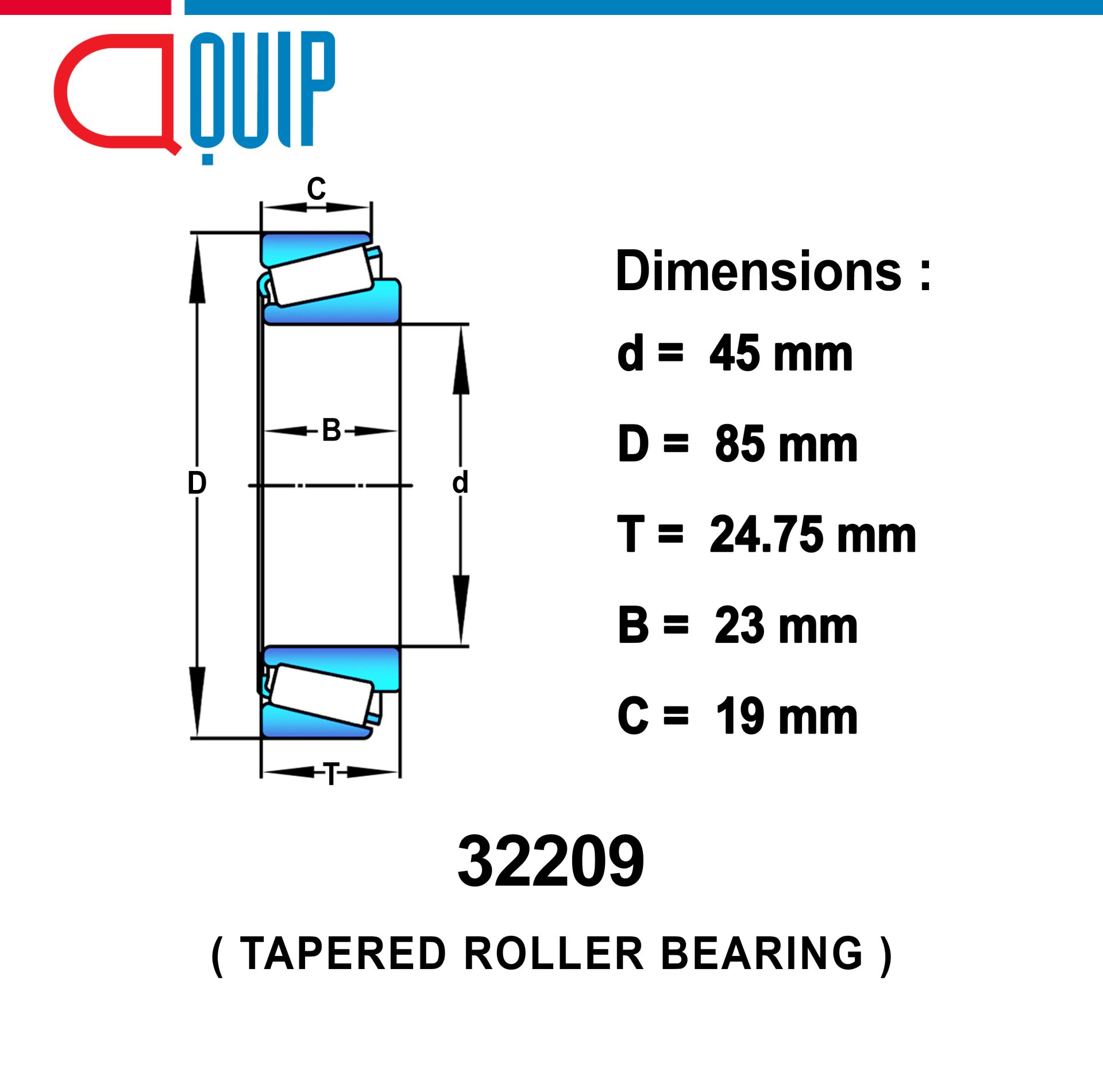 First 32209 32209 ตลับลูกปืนเม็ดเรียว TAPERED ROLLER BEARING