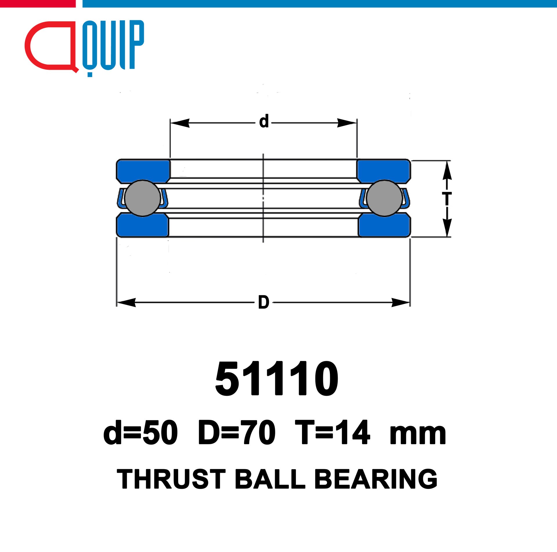 51110 UBC THRUST BALL BEARINGS ตลับลูกปืนกันรุน
