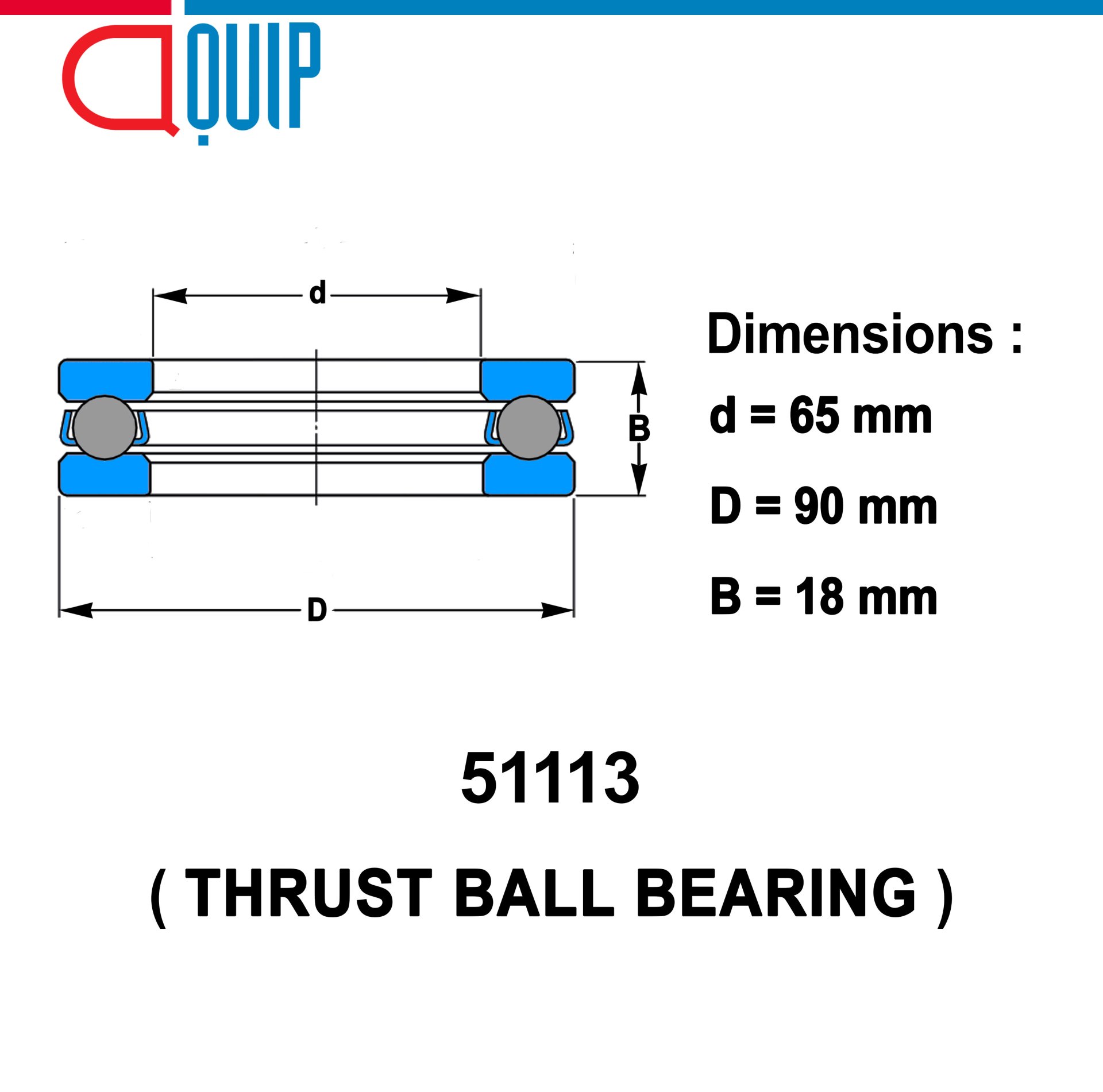 51113 THRUST BALL BEARINGS ตลับลูกปืนกันรุน