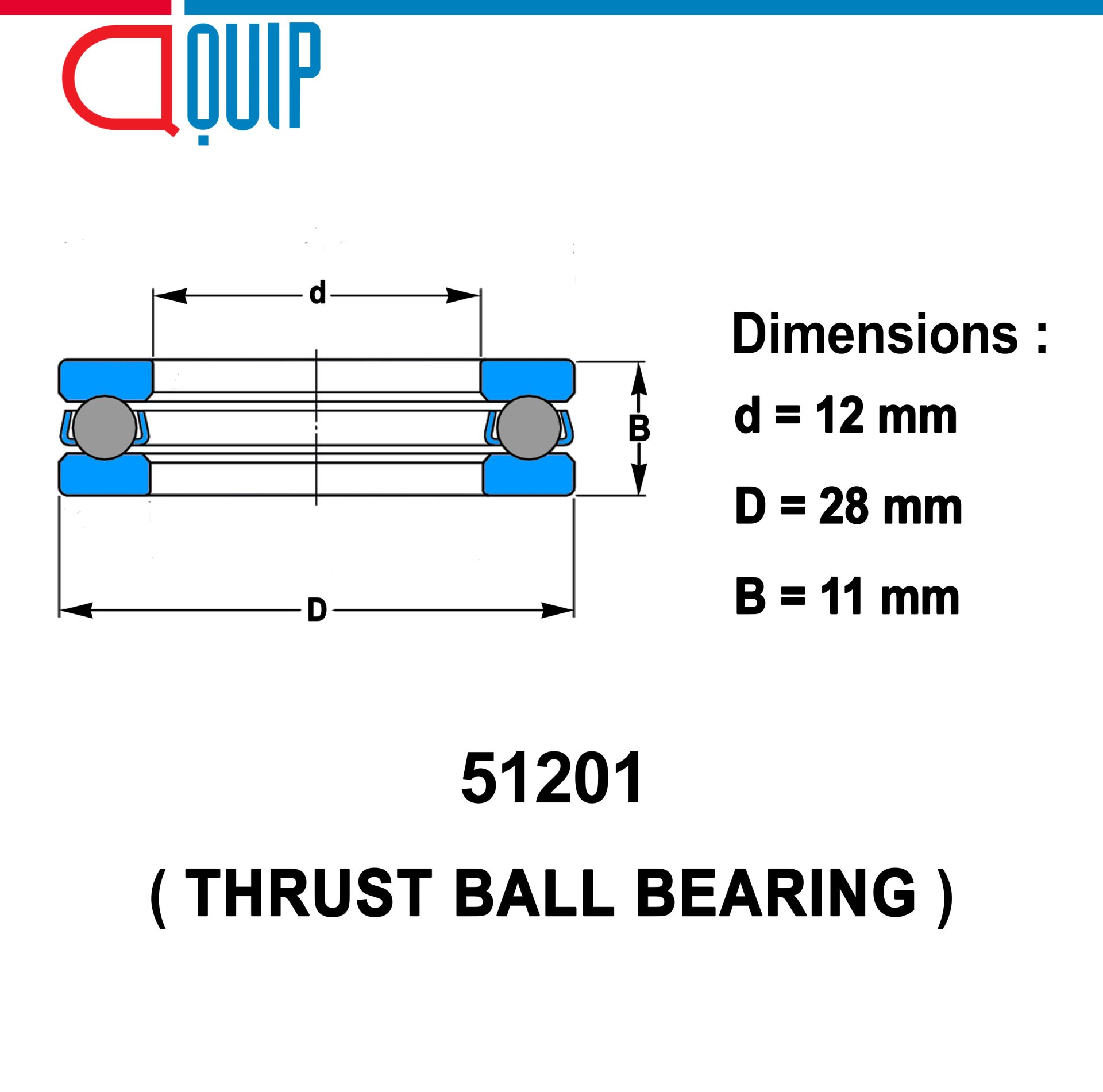 51201 THRUST BALL BEARINGS ตลับลูกปืนกันรุน เม็ดกลม