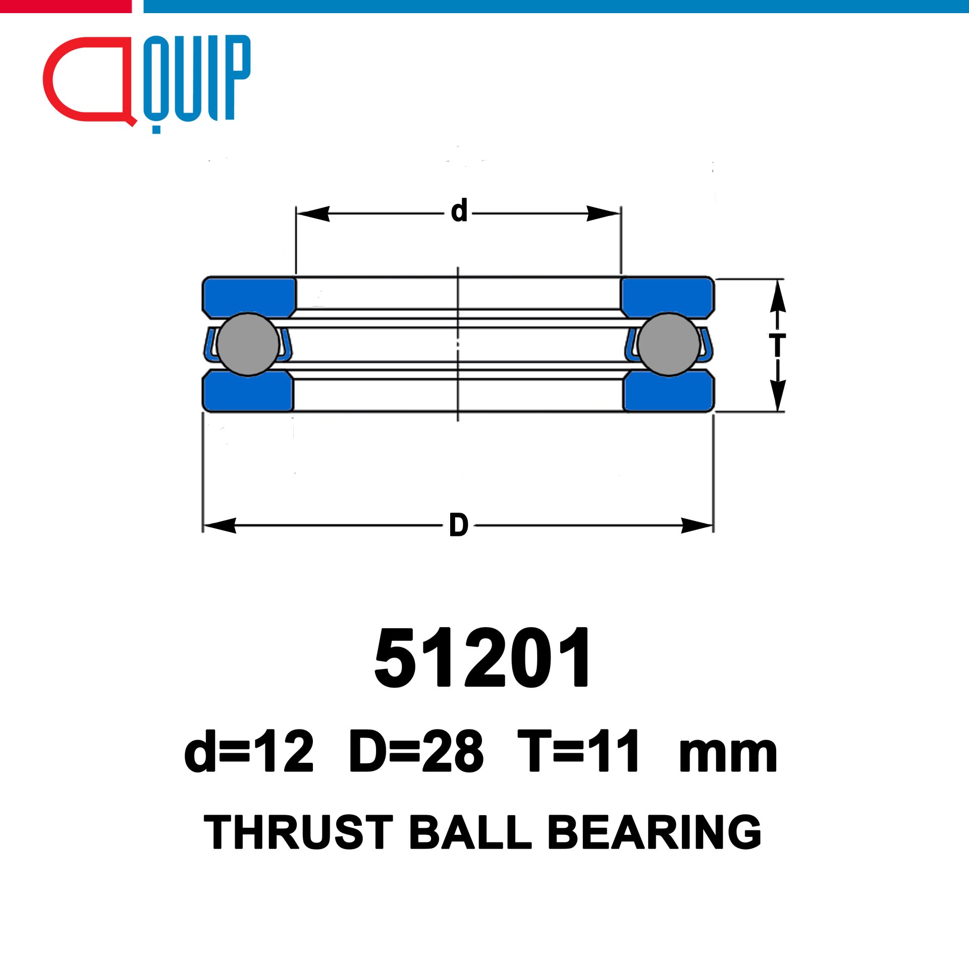 51201 SBC THRUST BALL BEARINGS ตลับลูกปืนกันรุน - aquipthai