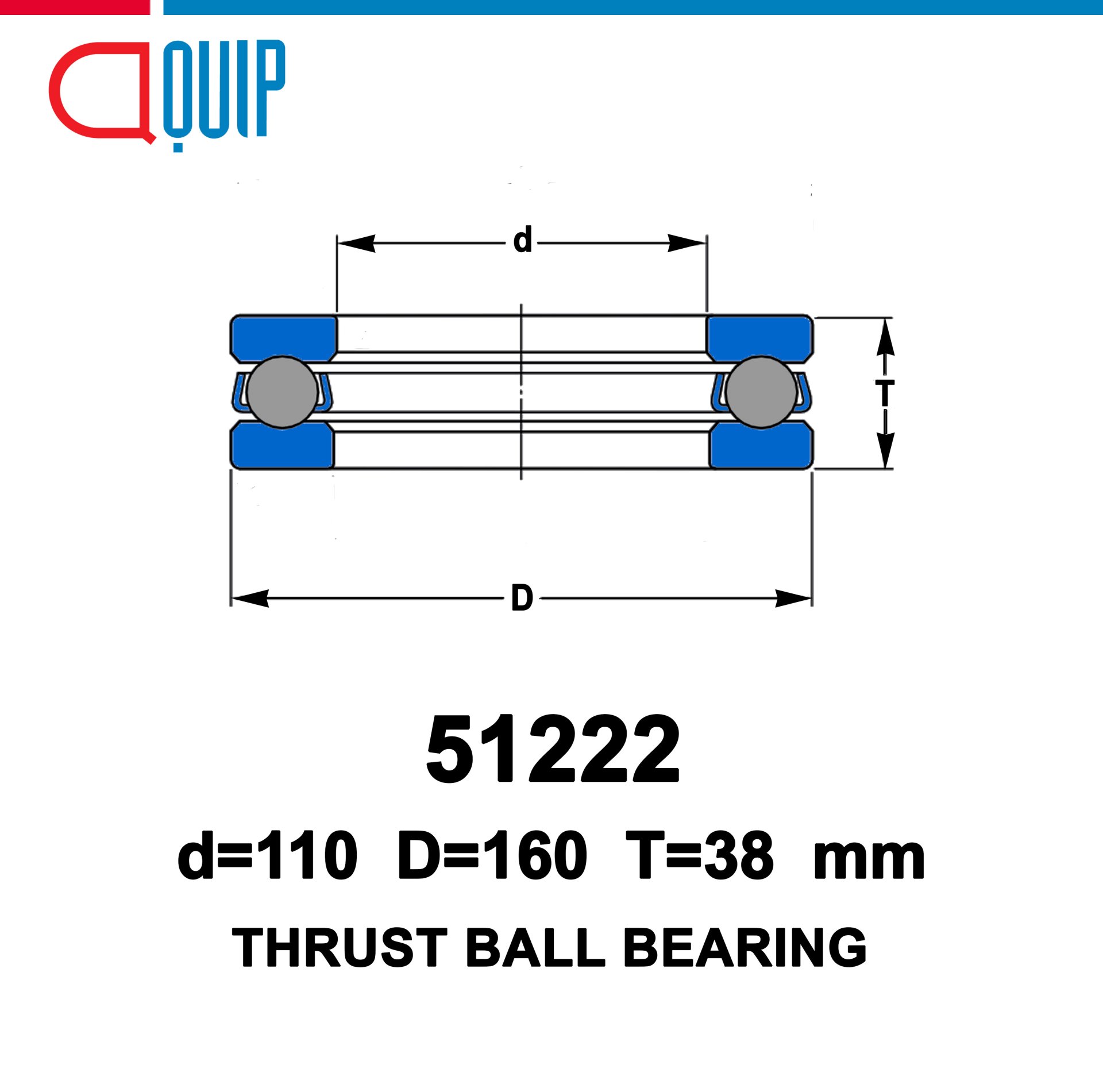 51222 UBC THRUST BALL BEARINGS ตลับลูกปืนกันรุน