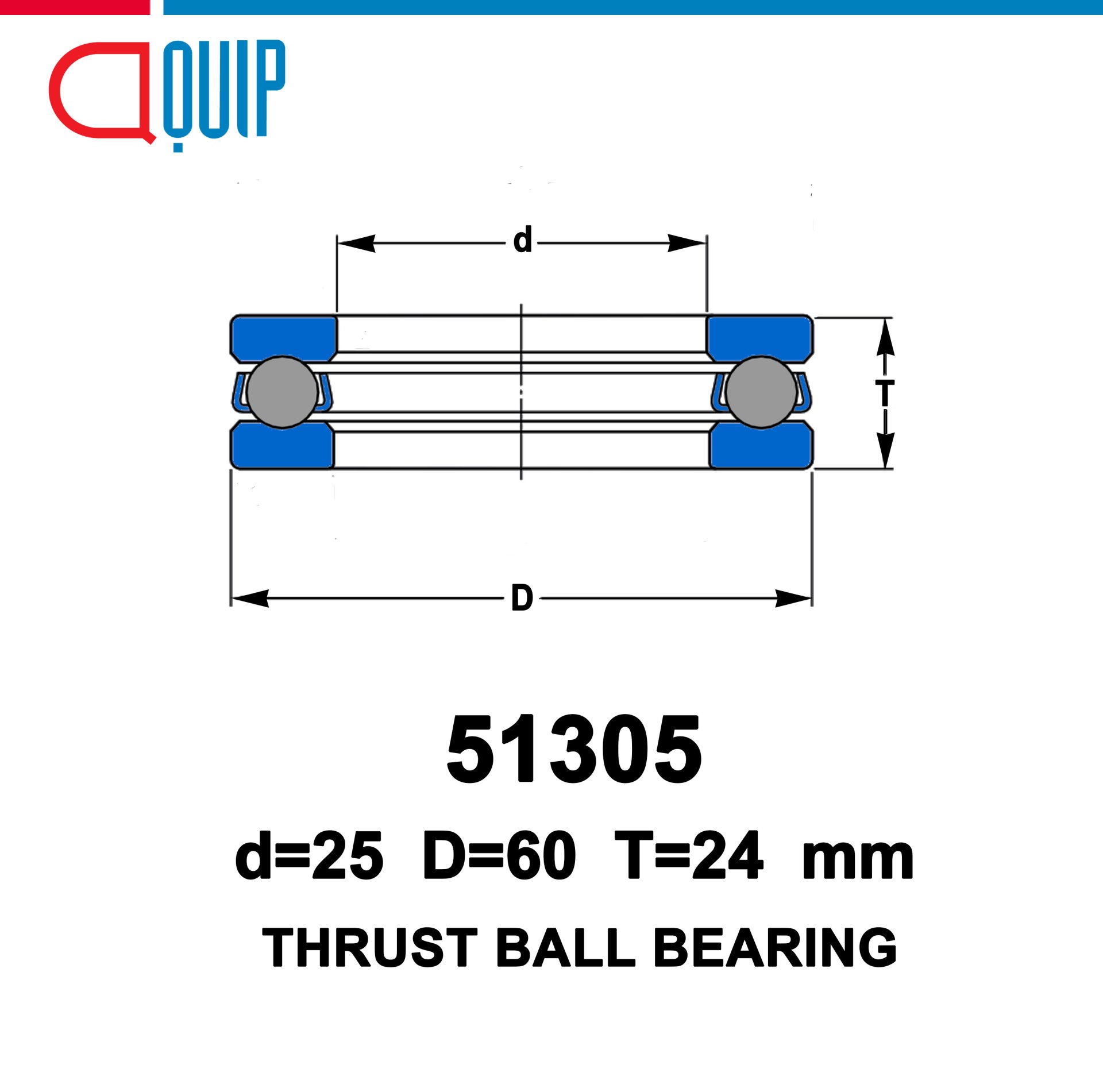 51405 51405 UBC THRUST BALL BEARINGS ตลับลูกปืนกันรุน - aquipthai