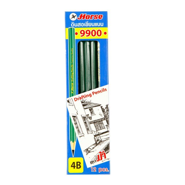 ดินสอเขียนแบบ 4B (กล่อง12แท่ง) ตราม้า H9900