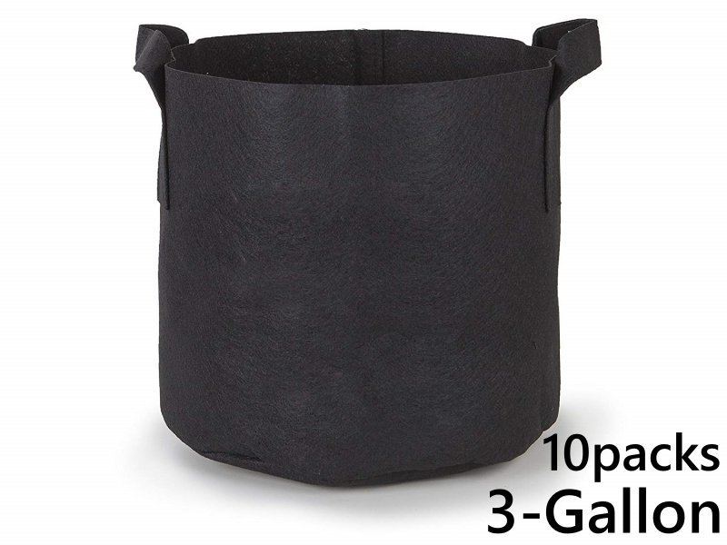แพ็ค 10! ถุงปลูกต้นไม้แบบผ้า ขนาด 3แกลลอน สูง 20ซม Smart Grow Bag 3-Gallon - Fabric Pot