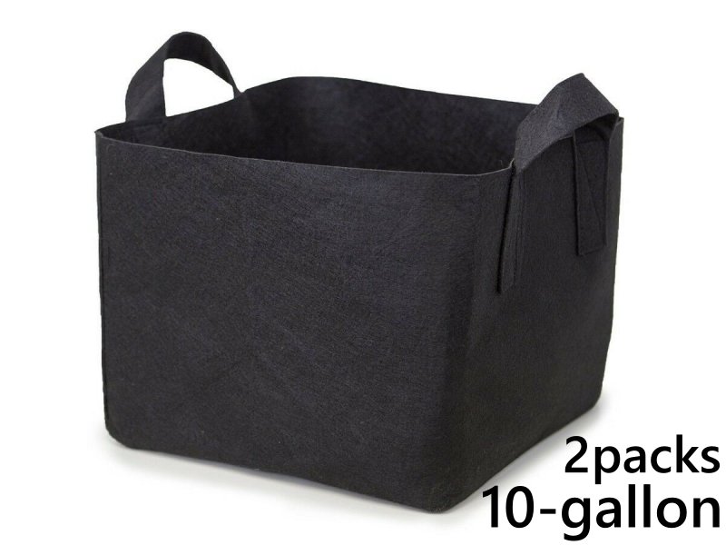 แพ็ค 2! ถุงปลูกต้นไม้แบบผ้า ขนาด 10แกลลอน ทรงสี่เหลี่ยม สูง 30ซม Smart Grow Bag 10-Gallon - Fabric Pot Square Shaped 