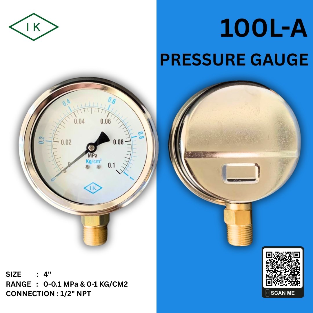 "IK" Pressure Gauge  0-0.1 MPA & 0-1 KG/CM2