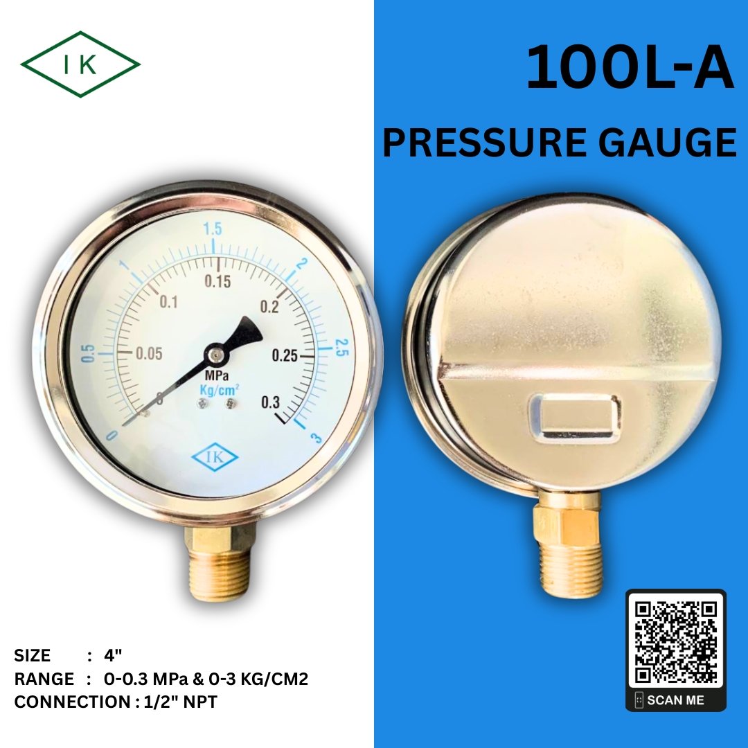 "IK" Pressure Gauge 0-0.3 MPA & 0-3 KG/CM2