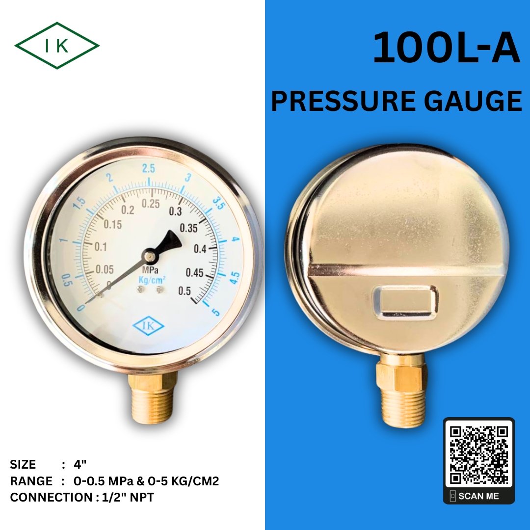 "IK" Pressure Gauge  0-0.5 MPA & 0-5 KG/CM2