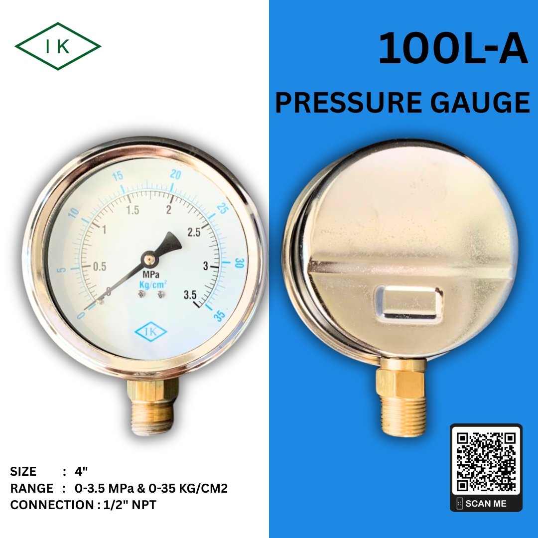 "IK" Pressure Gauge  0-3.5 MPA & 0-35 KG/CM2