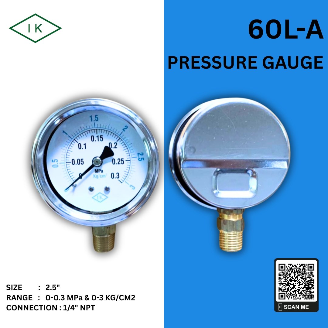 IK PRESSURE GAUGE 0-0.3 MPA & 0-3 KG/CM2