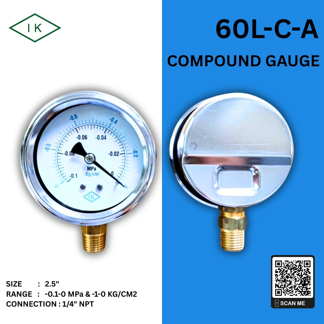 IK VACUUM GAUGE  -1-0 KG/CM2 & -0.1-0 MPA