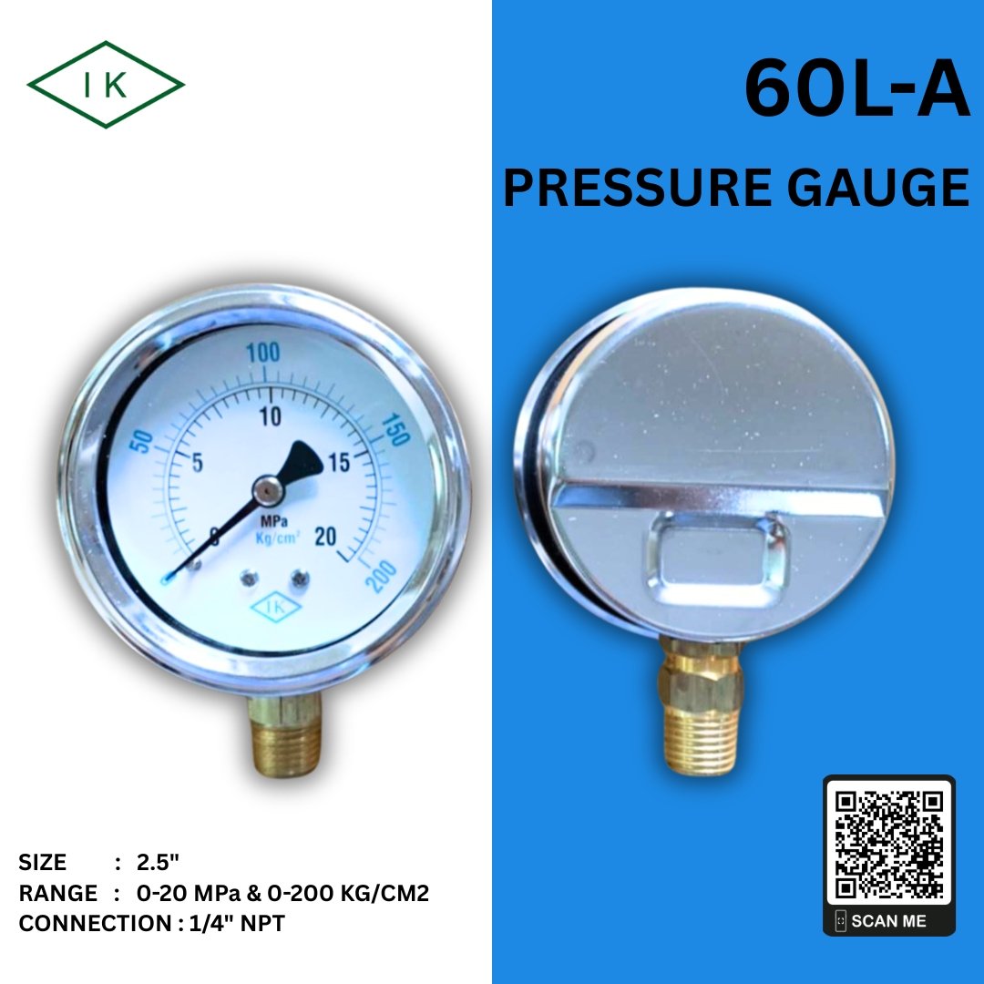 IK PRESSURE GAUGE 0-20 MPA & 0-200 KG/CM2