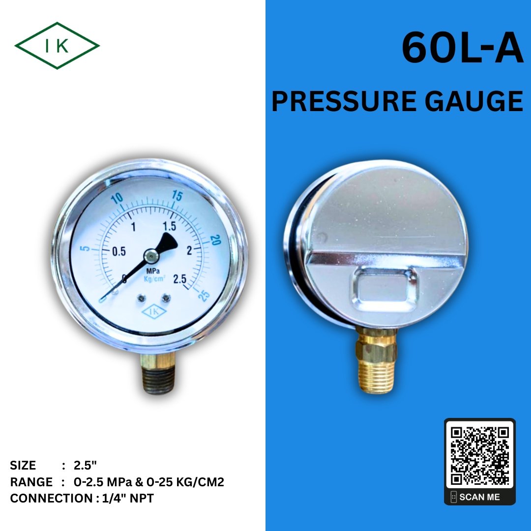 IK PRESSURE GAUGE 0-2.5 MPA & 0-25 KG/CM2