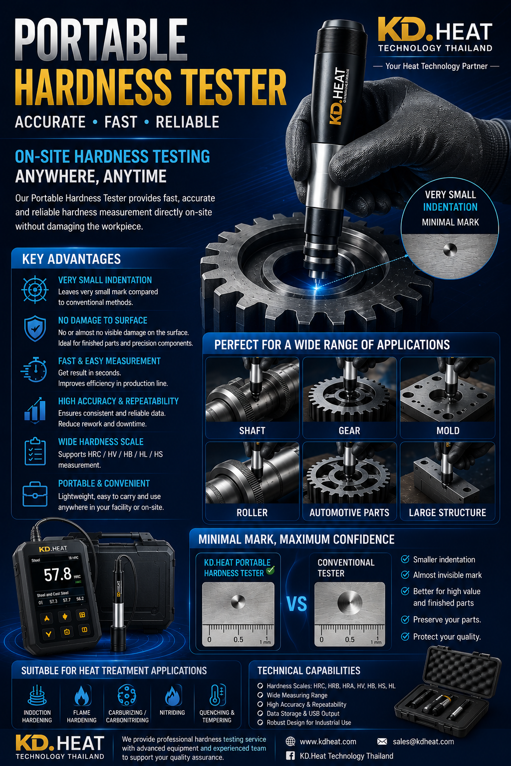  เพิ่มความมั่นใจในงาน Heat Treatment ด้วย Portable Hardness Tester จาก KD.HEAT TECHNOLOGY THAILAND  !