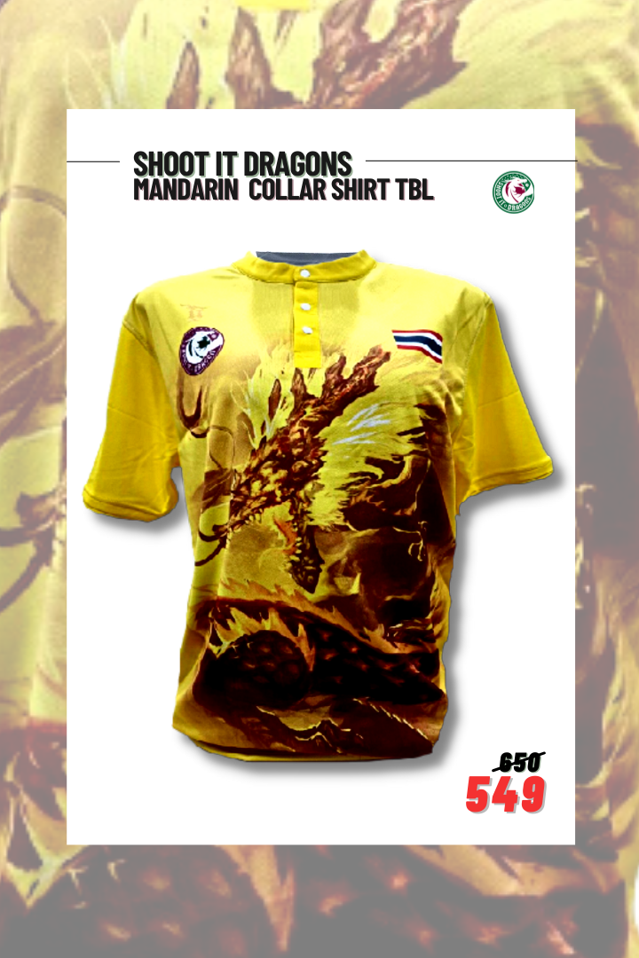 Shoot it Dragons Mandarin collar shirt (TBL Collection)