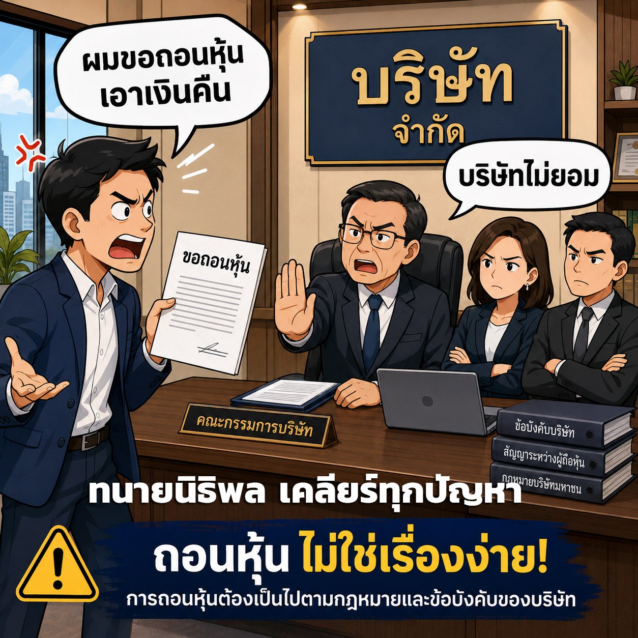 ขอถอนหุ้น เอาเงินคืน ทำได้ไหม? - ทนายนิธิพล