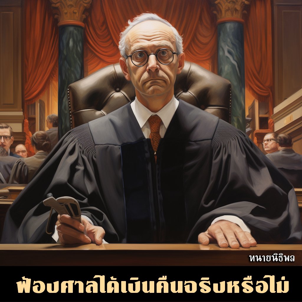 ฟ้องศาลแล้วจะได้เงินคืนหรือไม่ ฟ้องศาลแล้วจะได้เงินคืนหรือไม่