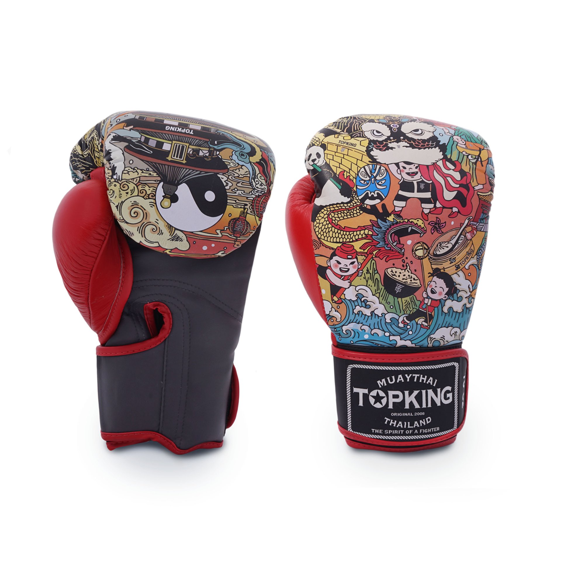 Top King GLOVES CHINESE CULTURE (SEMI LEATHER) — BLACK