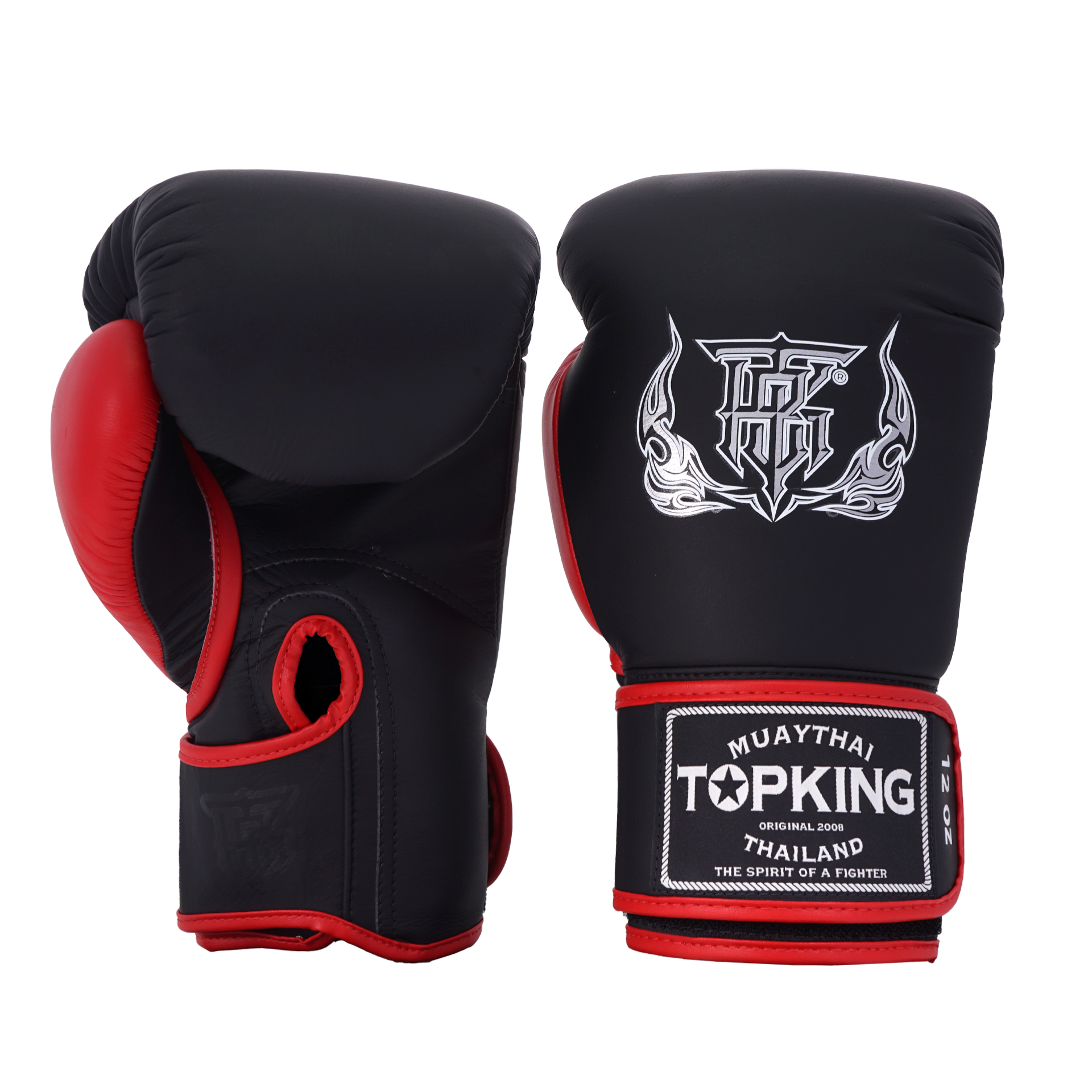 Top King GLOVES REBORN (SEMI LEATHER) — BLACK RED
