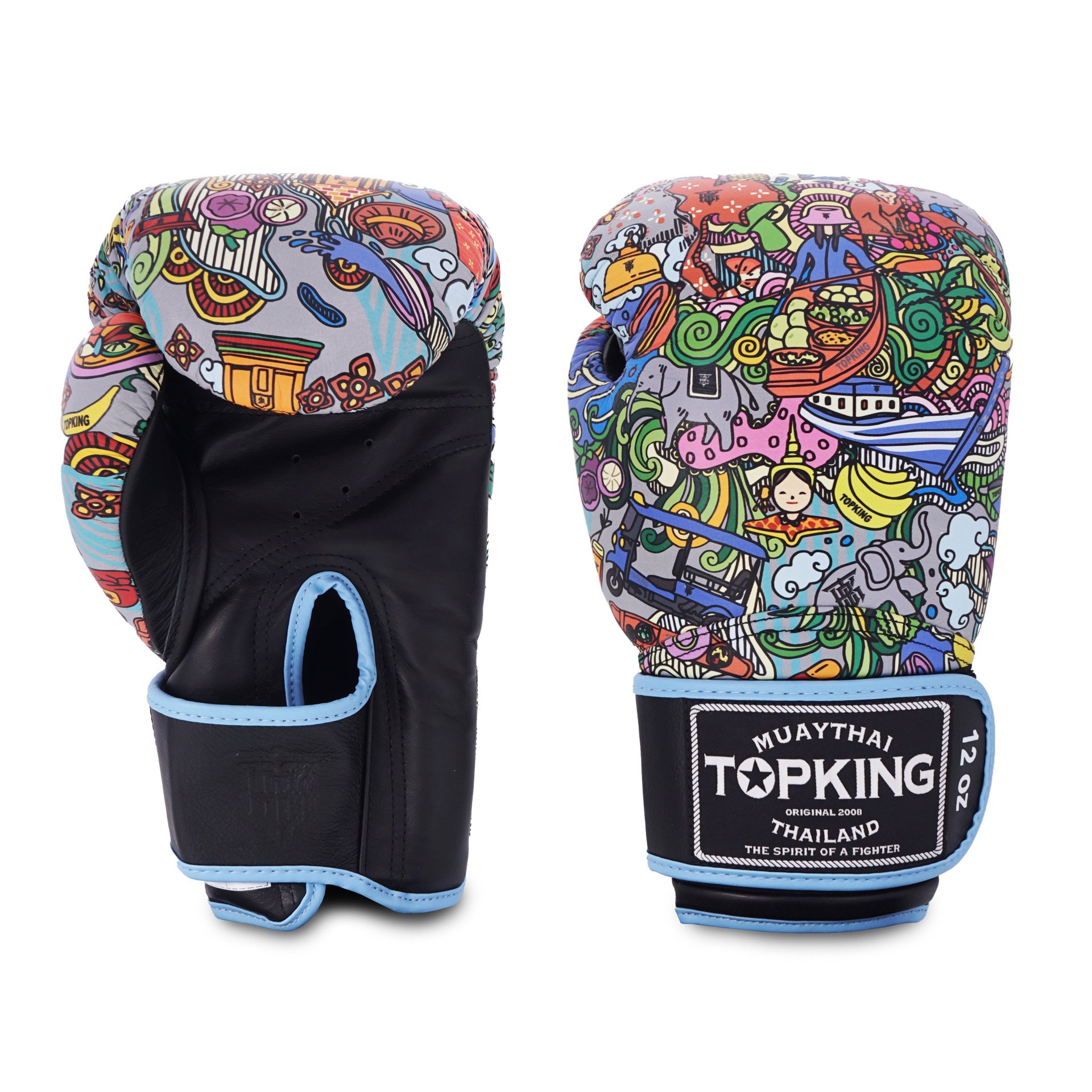 Top King GLOVES THAI CULTURE — BLACK