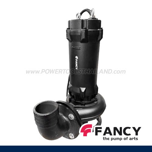 "FANCY" 100WQV100-13-7.5 ปั๊มแช่ดูดโคลน 4 นิ้ว กระแสไฟ 7.5 KW/ 10 แรง (380V) ส่งสูง 13 เมตร ใบพัดตัดเหล็ก 48HR
