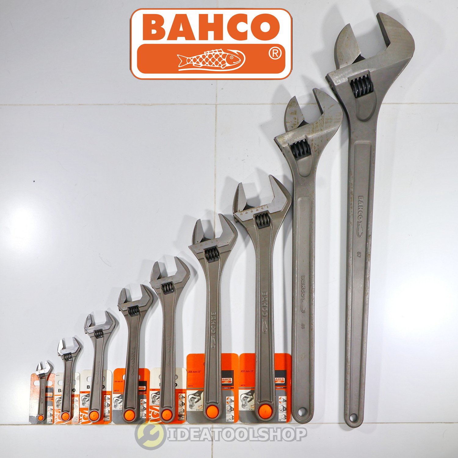[ ของแท้!! ] ประแจเลื่อน BAHCO รุ่นงานหนัก SPAIN ขนาด 4 6 8 10 12 15 18 24 30 นิ้ว ประแจ อเนกประสงค์ กุญแจเลื่อน สไลด์