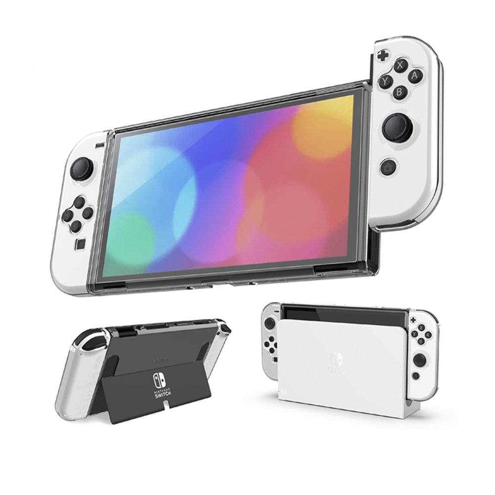 Oled Screen Protector Pc เคสใส พร้อมกระจกหน้าจอ Nintendo Switch OLED Clear CASE + Screen ...