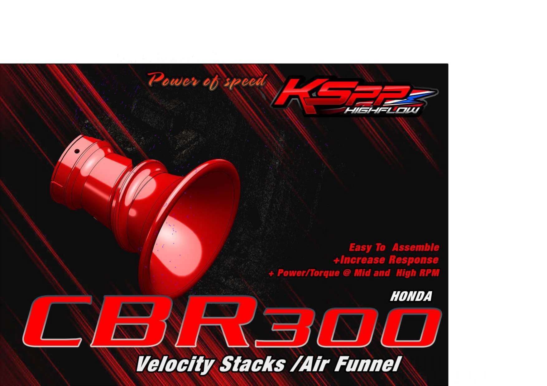 ปากแตร CBR300 / Velocity stack -ปากแตร CBR300 -Intake air pipe CBR300 - KSPP