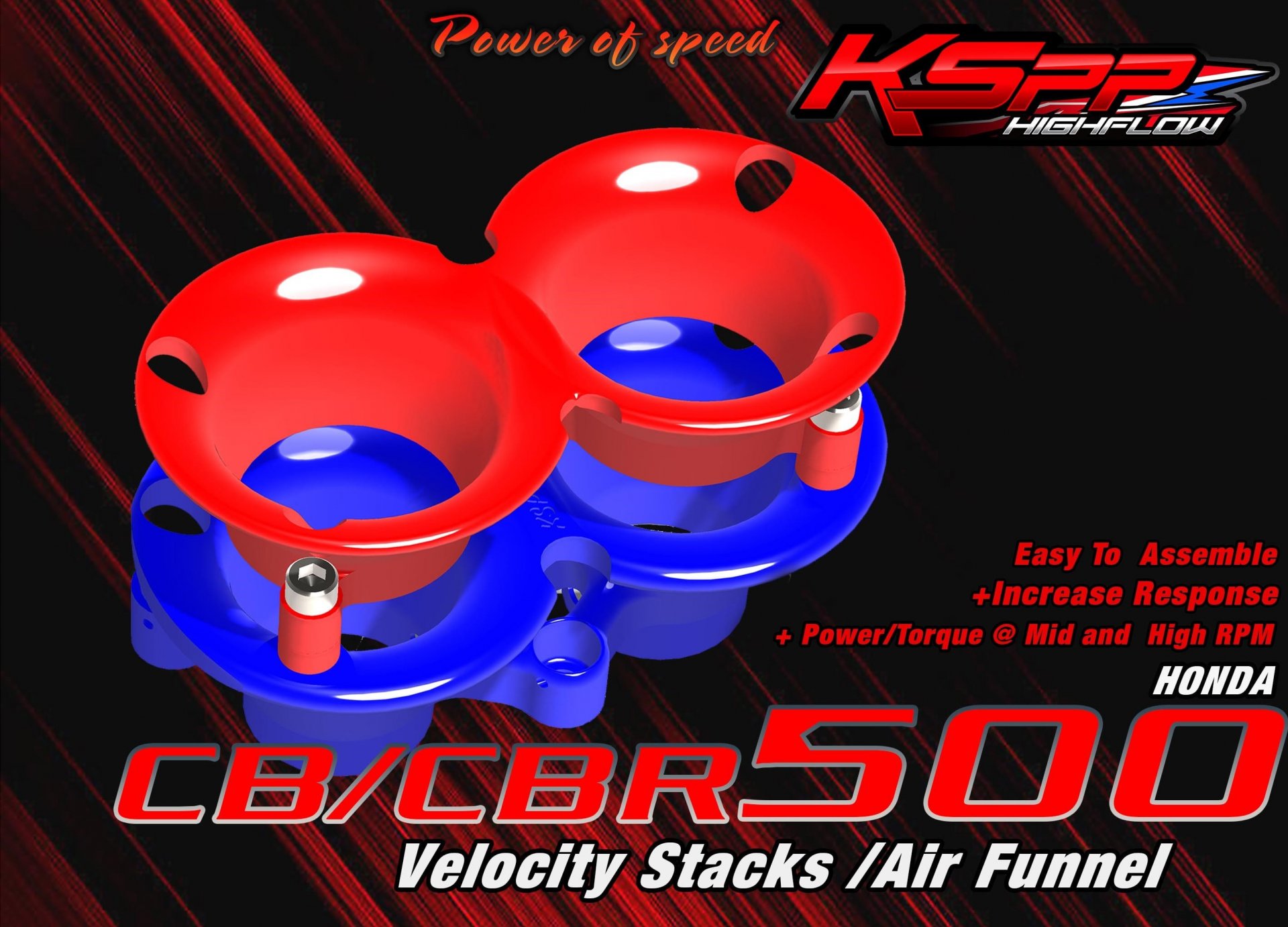 CBR500 ปากแตร/  Velocity stack -ปากแตรCBR500 -Intake air pipe CBR500 -Velocity stack  CBR500 - AirFunnel CBR500 [X] [R] [HONDA]