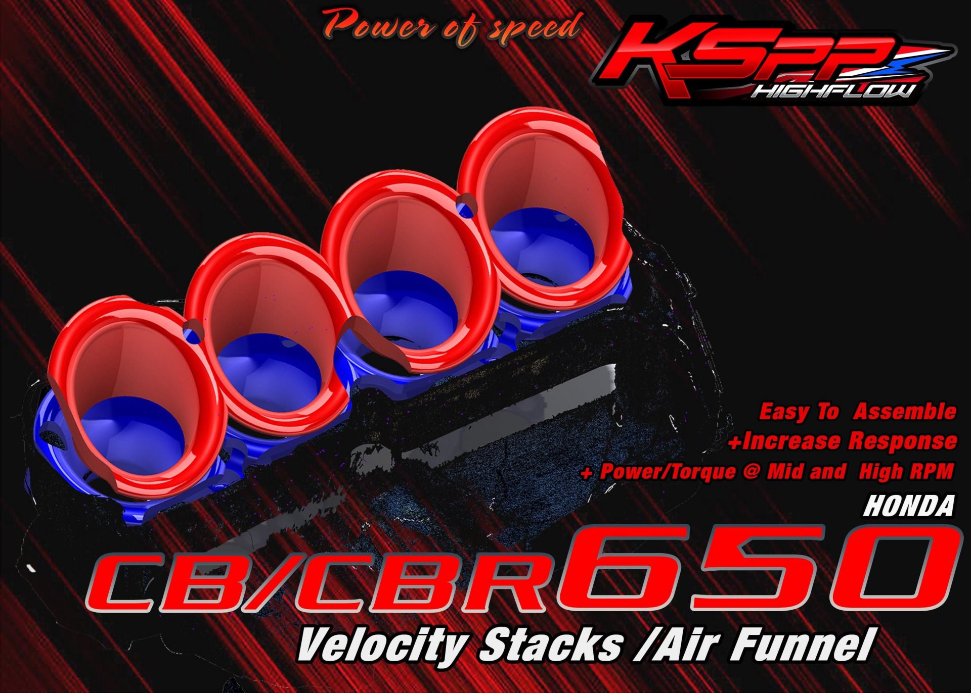 CB/CBR650[R]ปากแตร /  Velocity stack -ปากแตรCB/CBR650  -Intake air pipe CB/CBR650  -Velocity stack  CB/CBR650  - AirFunnel CB/CBR650 [R] [HONDA]