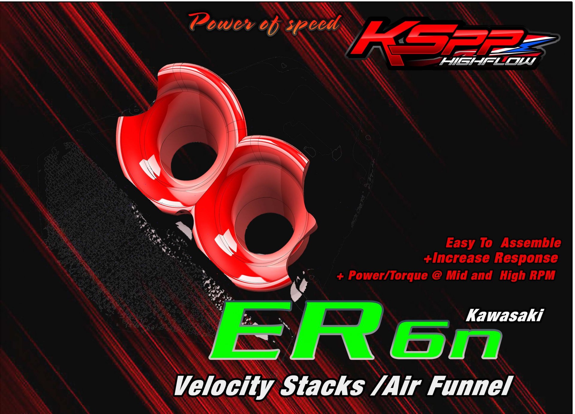 ER6n  ปากแตร /  Velocity stack -ปากแตรER6n   -Intake air pipeER6n  -Velocity stackER6n - AirFunnel ER6n [KAwasaki] [2012-2015]