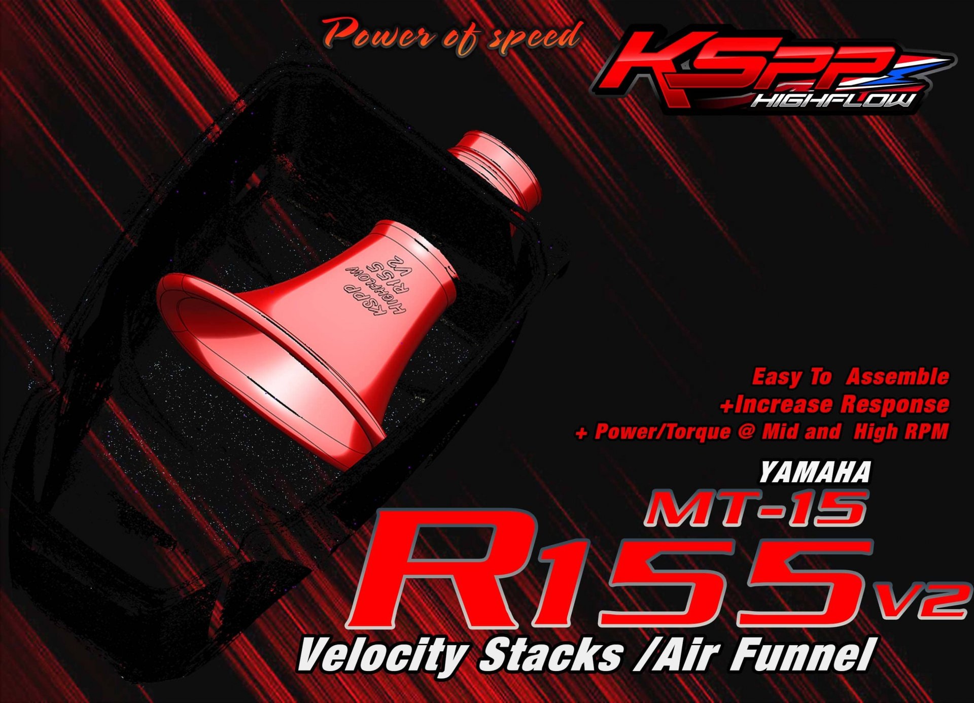R155 ปากแตร /  Velocity stack -ปากแตรR155 -Intake air pipeR155 -Velocity stack R155- AirFunnel R155  [Yamaha]