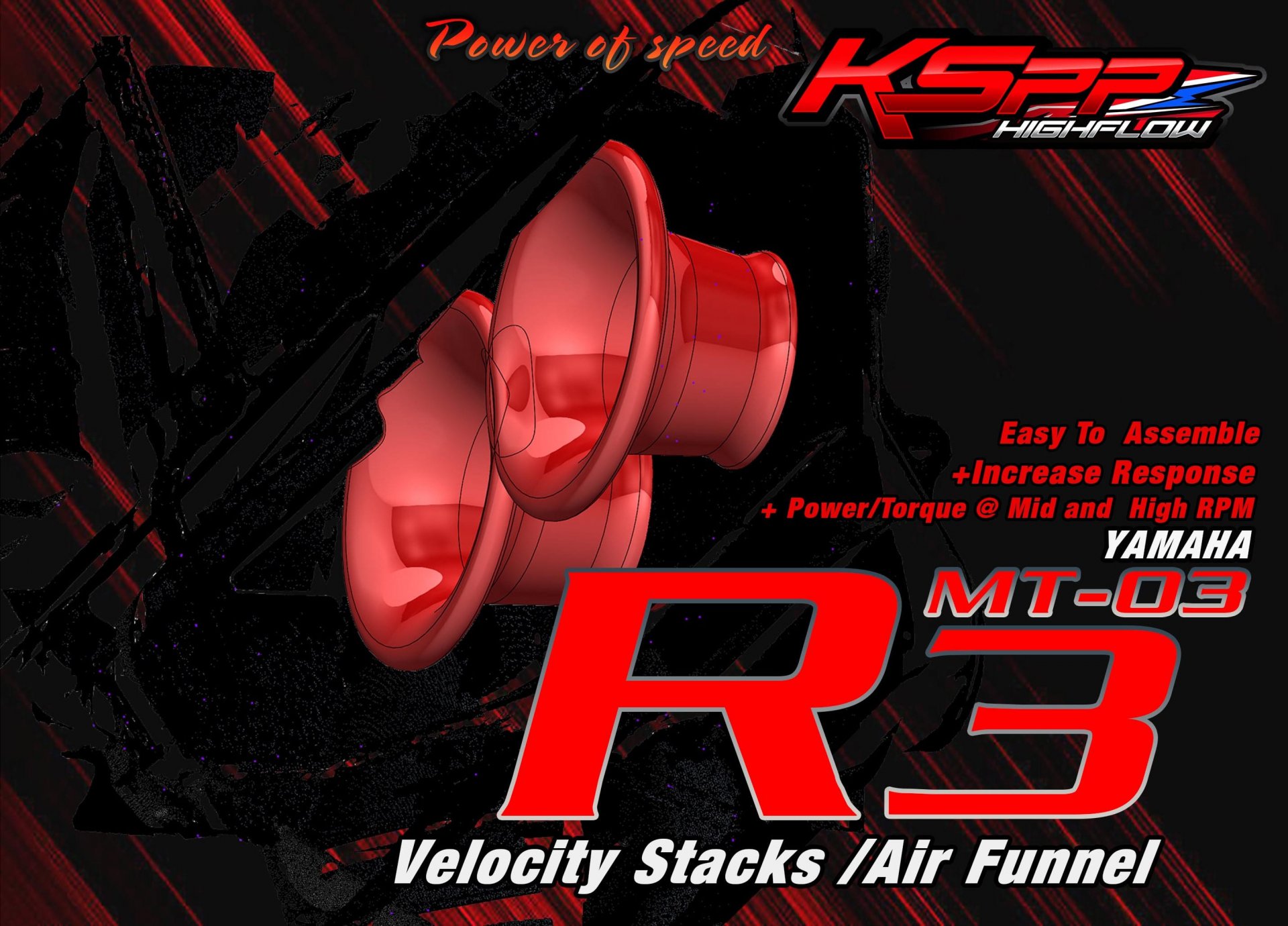 R3 ปากแตร /  Velocity stack -ปากแตร R3 -Intake air pipeR3  -Velocity stack R3 - AirFunnel R3  [Yamaha]