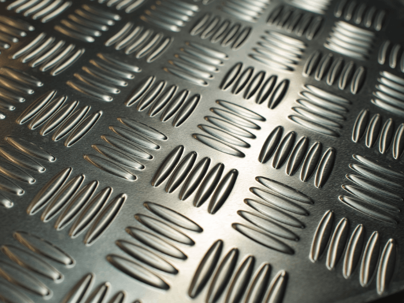 Aluminum sheet with feet