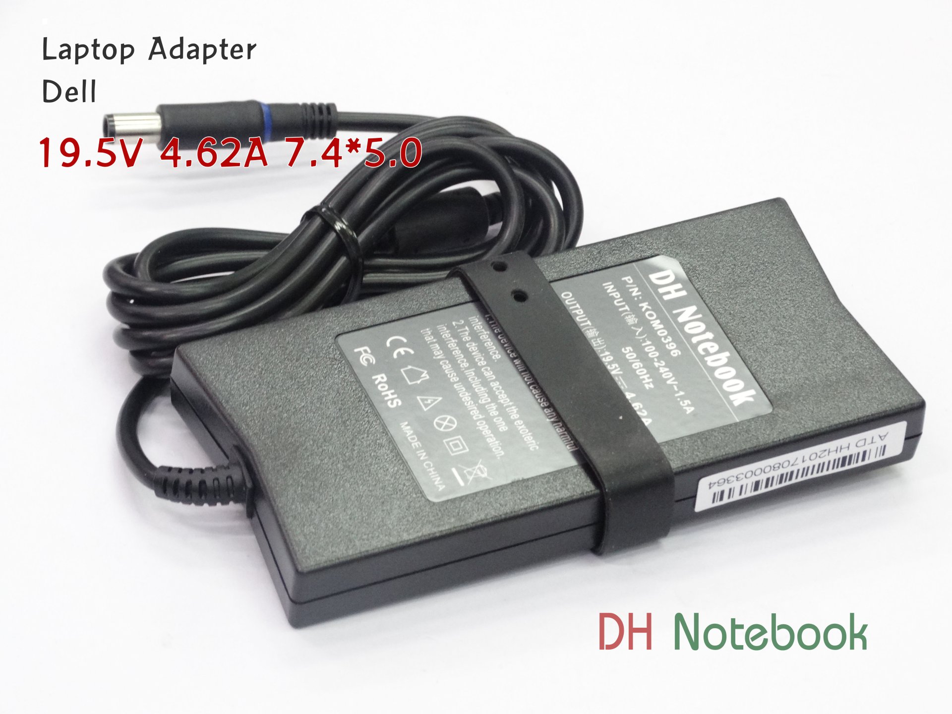 สายชาร์จ อะแดปเตอร์โน๊ตบุ๊ค DELL 1520 1525 1720 6400 D410 D520 D620 E5400 E6410 N4010 Laptop Charger Adapter 19.5V 4.62A (7.4*5.0) Slim เเท้