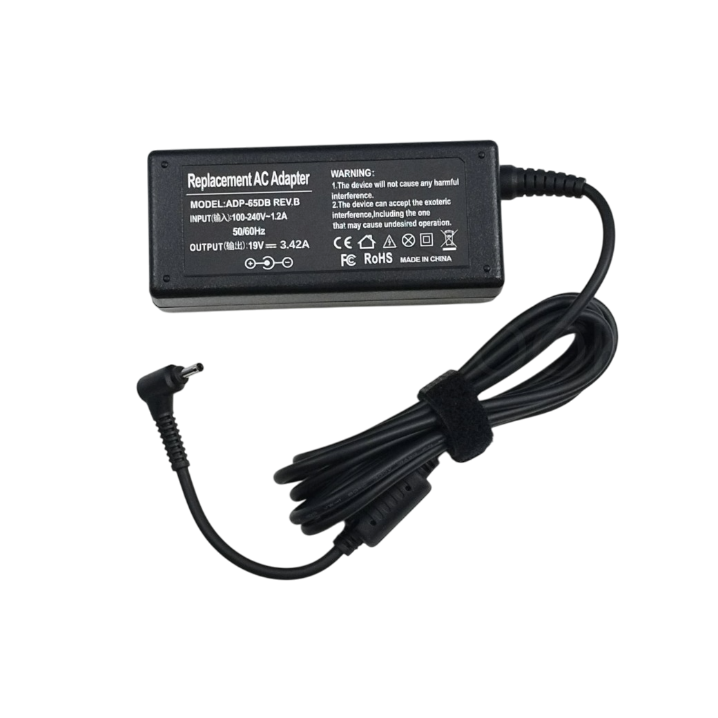 Adapter 19V 3.42A 65W (3.0*1.1mm) สายชาร์จโน๊ตบุ๊ค Acer Aspire Swift Spin Chromebook S5 S7 R7, Asus Zenbook Vivobook UX31A UX305, Samsung ATIV Book 9 NP900X3C อะไหล่ OEM คุณภาพสูง