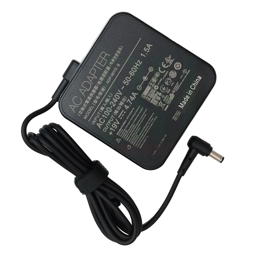 สายชาร์จ อแดปเตอร์ โน๊ตบุ๊ค ASUS 19V 4.74A 5.5*2.5 แท้ ตัวเหลี่ยม 90W
