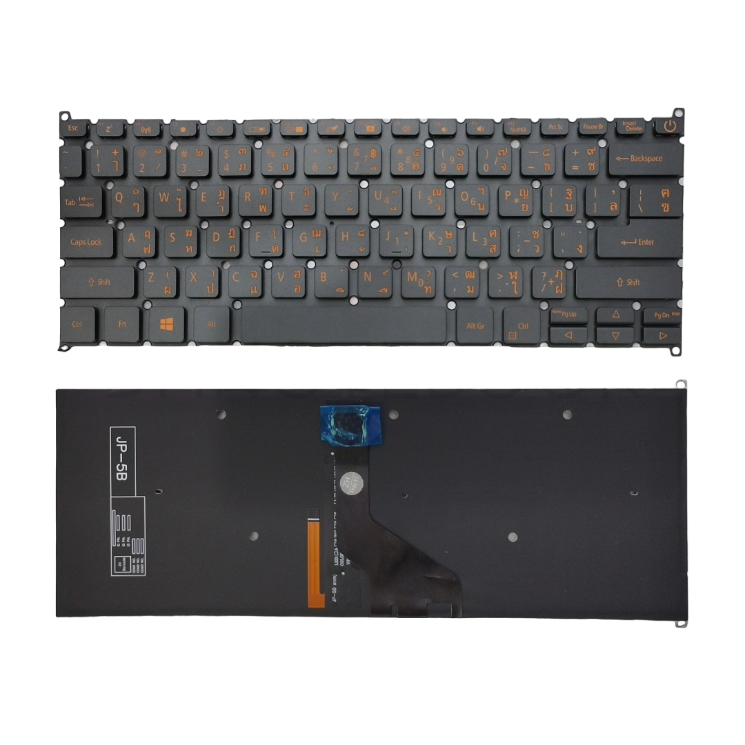 คีย์บอร์ด ACER Swift 5 SF514-51T, SF514-52T, SF514-52TP N17W3 แพรเล็กมีไฟ ปุ่มส้ม เปลี่ยนอะไหล่