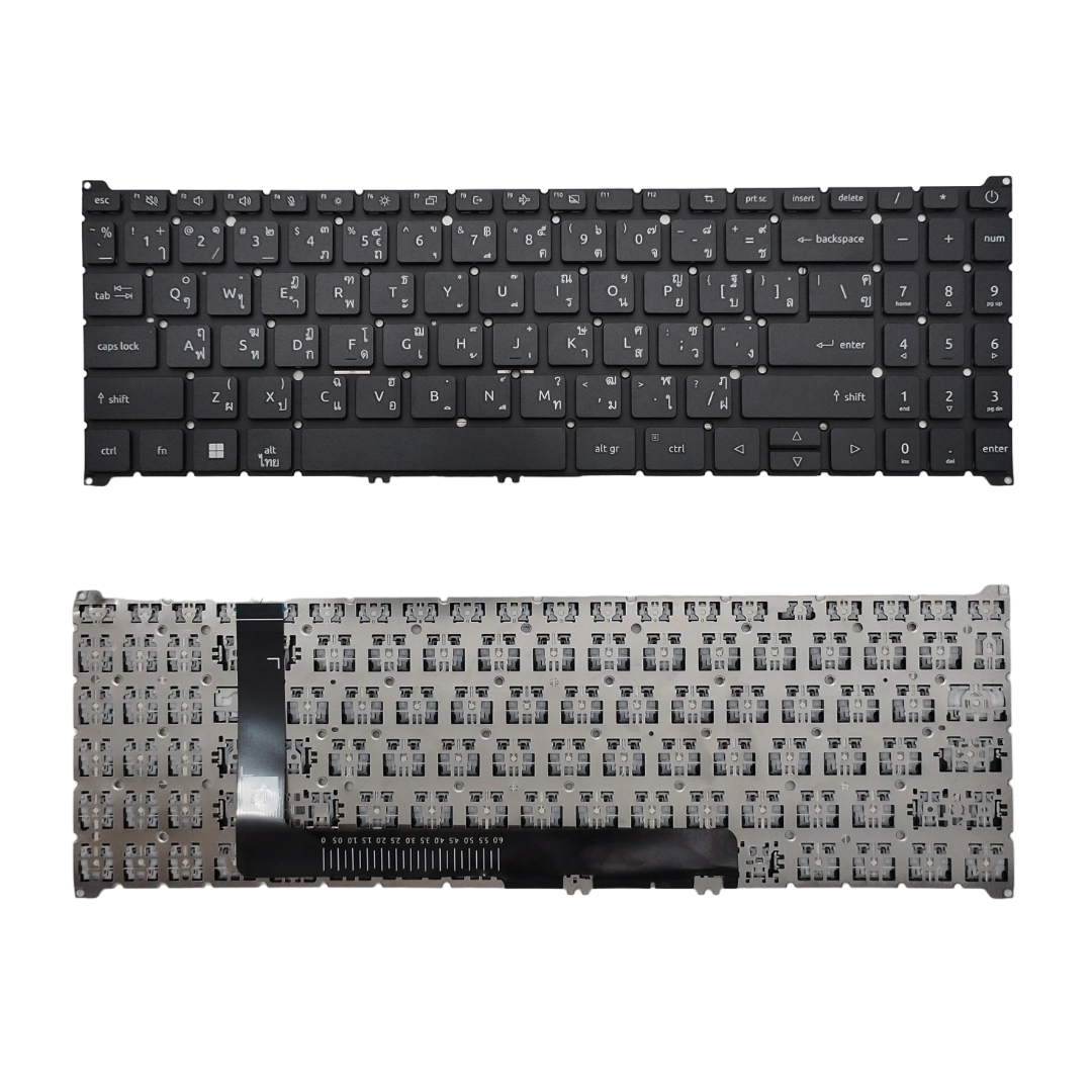 คีย์บอร์ดทดแทน Acer Aspire 3 A315-59, A315-59G, A515-57, A715-51, A515-57G - คุณภาพสูงใหม่ 100%