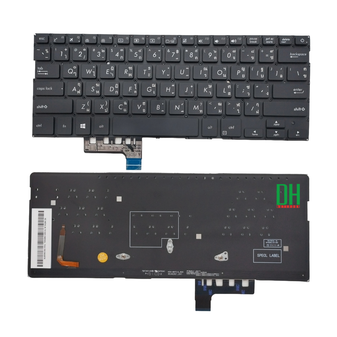 แป้นพิมพ์ ASUS UX331U Keyboard  อะไหล่แท้สำหรับโน้ตบุ๊ก ASUS รุ่น UX331U, UX331UA, UX333FA, UX333FN, UX391UA, UX392FA, UX430UA