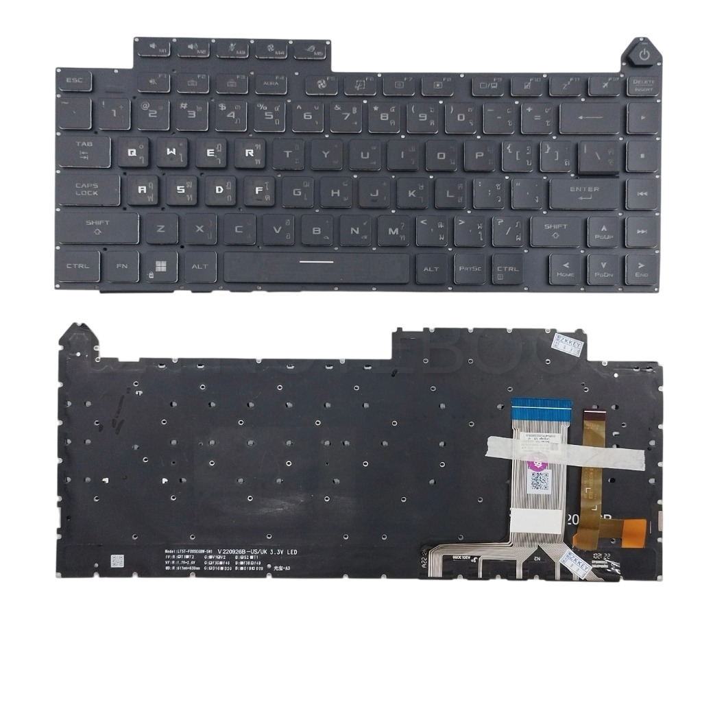 อะไหล่ OEM คุณภาพสูง คีย์บอร์ด ASUS ROG Strix Scar G16 / G614J / G614JU / G614JV / G614JZ / G614JI และ ROG Strix G634 Series พร้อม RGB Backlit, Layout TH/US, สำหรับซ่อมและทดแทน
