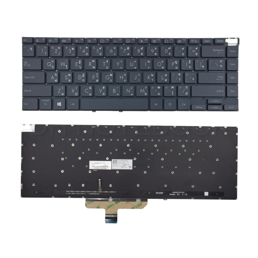 คีย์บอร์ด ASUS ZenBook 14X OLED UX5400 UX5401 (0KNB0-4602US00 / 0KN1-DJ1US12) TH/US QWER Backlit Chiclet อะไหล่ OEM คุณภาพสูง จาก DH Notebook พร้อมส่งมากกว่า 3,500 SKU