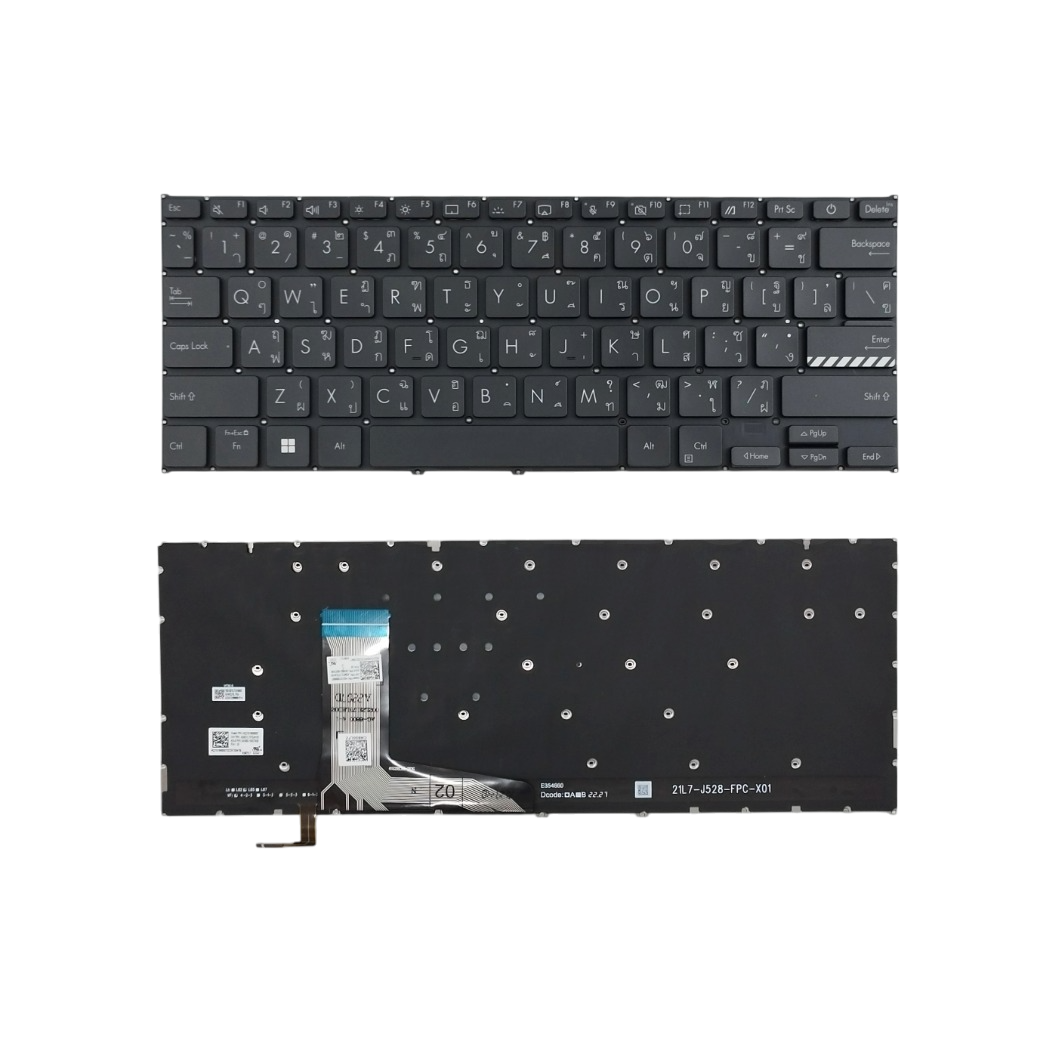 อะไหล่ OEM คุณภาพสูง คีย์บอร์ดโน๊ตบุ๊ค ASUS VivoBook 14 Pro X1402 X1402Z X1403Z M1402 X1402ZA X1403ZA ใช้แทนสำหรับซ่อมและเปลี่ยน คีย์บอร์ดโน๊ตบุ๊ค